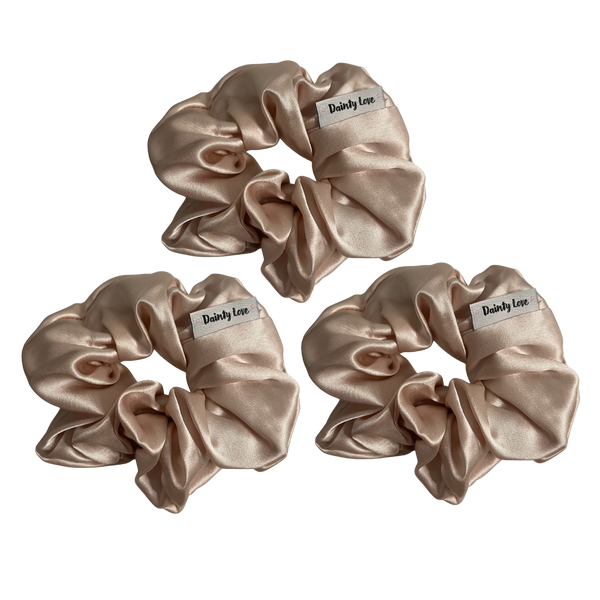 Blush Pink Silk Hair Scrunchie Bundle