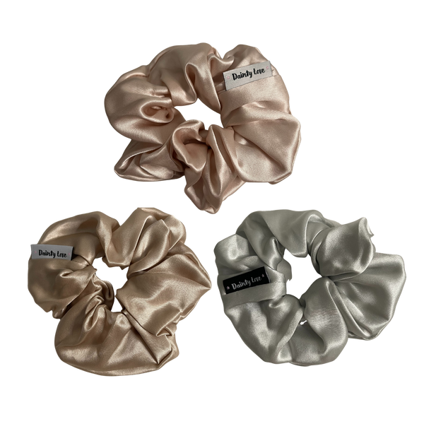 Metallics Silk Hair Scrunchie Bundle