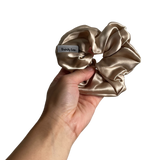 Champagne Gold Silk Hair Scrunchie