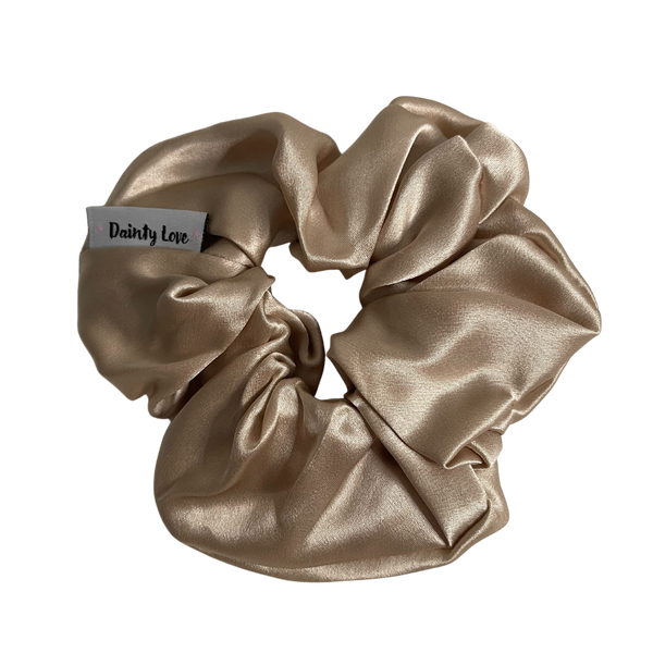 Champagne Gold Silk Hair Scrunchie