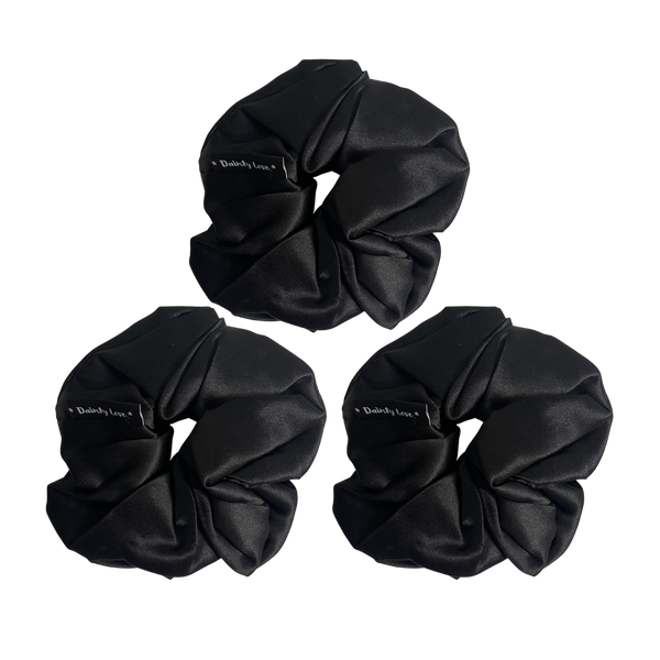 Galaxy Black Silk Hair Scrunchie Bundle