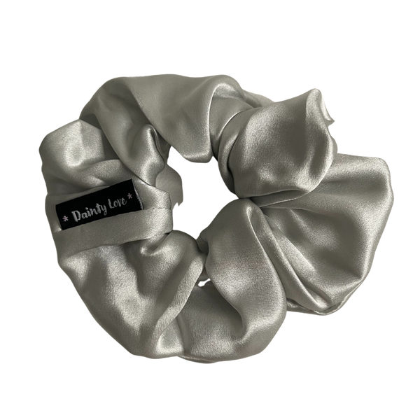 Wolf Grey Silk Hair Scrunchie